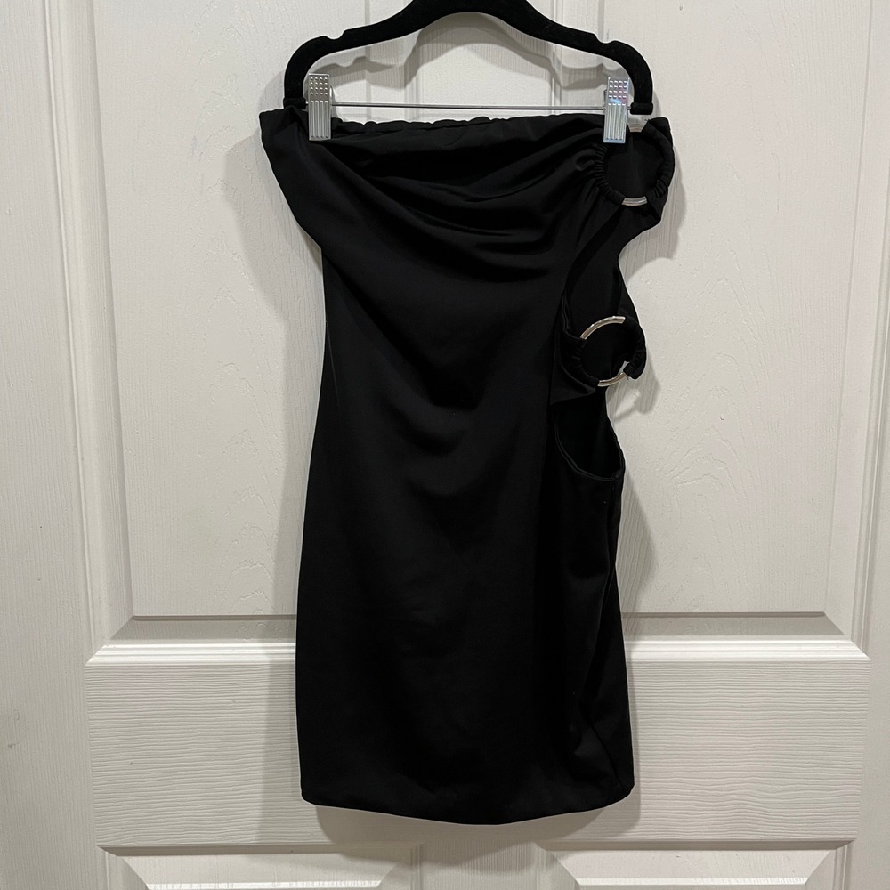 Makers of Dreams Black Strapless Mini Dress Cutout‎ Bodycon Party XS